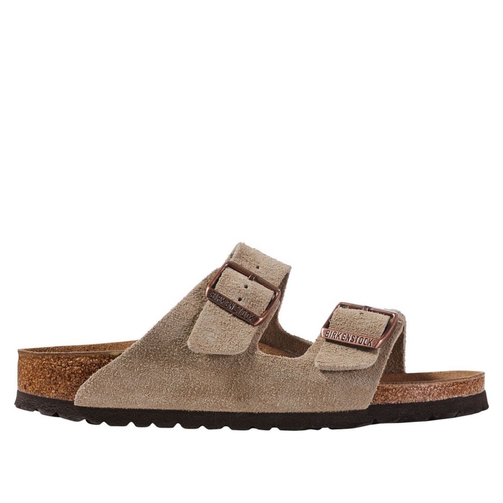 Birkenstock Sandals in Light Brown Suede